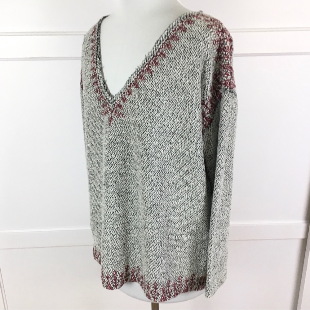 UO Ecote Sz S Embroidered gray pullover sweater - Picture 10 of 11